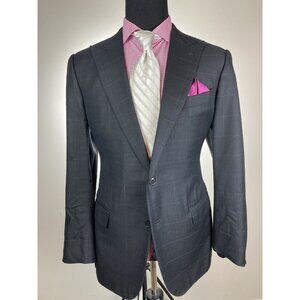 ZEGNA 25% Silk Black Modern 2Btn Sport Jacket 44R 44 R